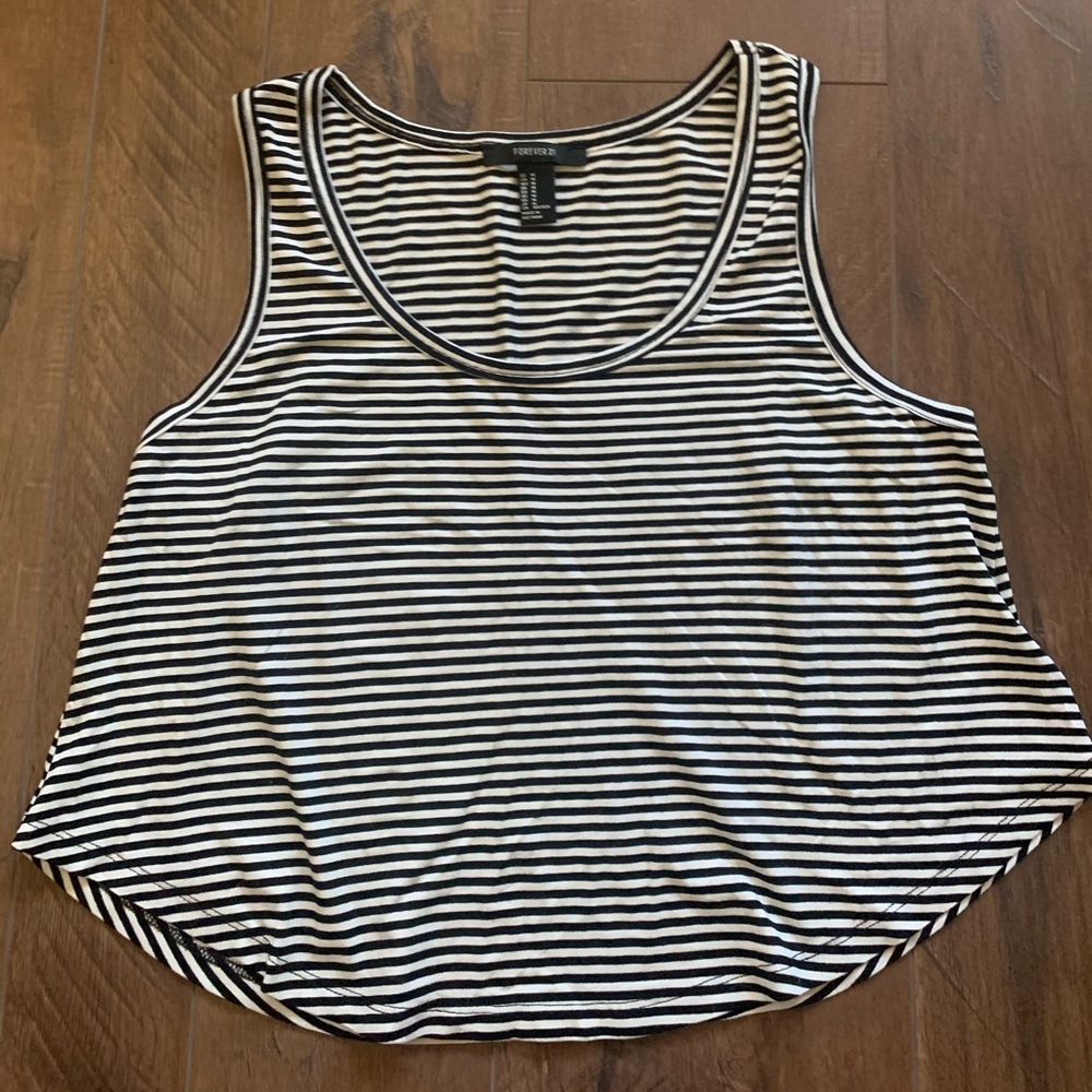 Black and white striped tank top